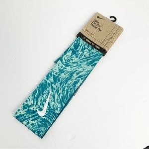 NIKE Dri-Fit Sports Headband Bandana in Green Teal Splatter OS